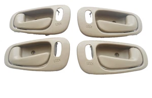 Fit 98-02 Toyota Corolla Chevrolet Inside Left Right Side Beige Door Handle 1Set - Bild 1 von 6