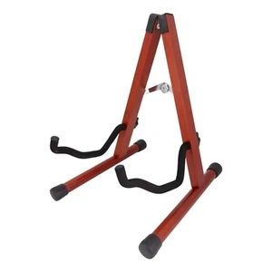 NEW Fretz 'Woodie 5' Wooden Folding A-Frame Guitar Stand (Red Stain) - Picture 1 of 4