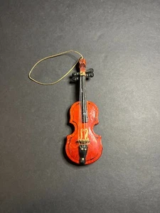 VTG 70s Wood Violin Fiddle Viola Classical String Instrument Christmas Ornament - Picture 1 of 6