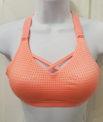 Victoria Sport Incredible Lightweight Sports Bra 32A Peach Pink Strappy Pull On - Image 1 of 4