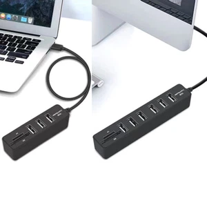 USB 2.0 Hub Multiport Portable 3 USB 2.0 Ports, SD/Micro TF Card Reader - Photo 1/10