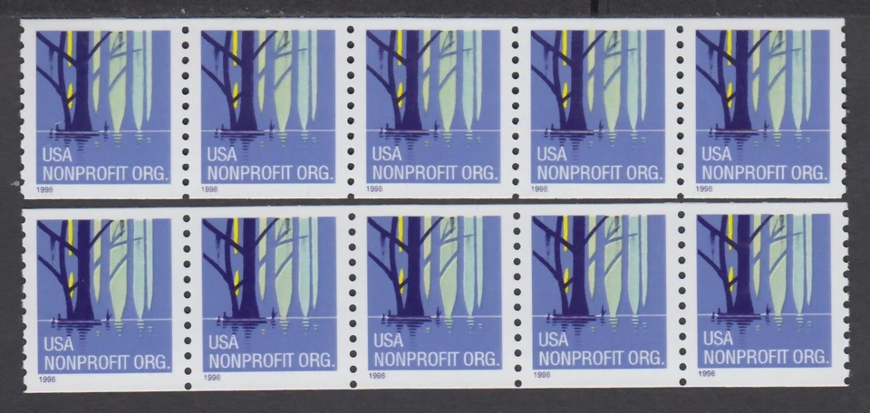 U. S. 2 COIL STRIPs OF 5 x 5c, 3207MNH NON-PROFIT WETLANDS FROM 10K COIL - Image 1 of 2