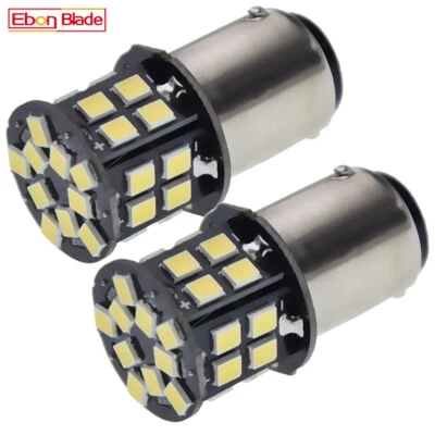2 x 6 Volt White BA15D 30SMD Tail Brake Stop LED Light Bulb 1142 1076 Dual Beam Foto 1 de 4