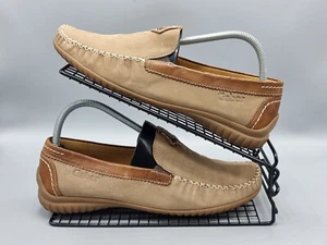 Gabor Shoes Womens 7G Loafers Tan Brown Leather Flat Moccasin Slip On Casual - Picture 1 of 11