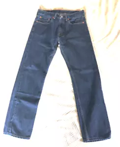 Levi's 505 Jeans Mens 33 x 32 Dark Blue Denim zip Fly - Picture 1 of 7