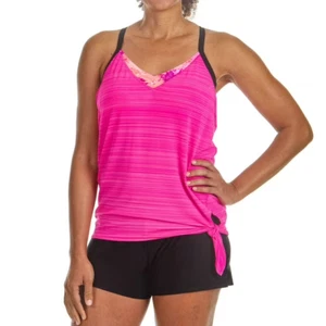 Zeroxposur Women's 2 Piece UPF 50+ Side Knot Tankini Swimsuit Size XL Fuchsia - Picture 1 of 5