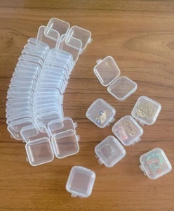 10pcs Mini Clear Plastic Small Earplug Box Jewelry Storage Container Square Box - Picture 1 of 7