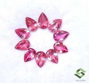 3.17 CTS Natural Pink Tourmaline Pear Cut 6x4 mm Lot 10 Pcs Loose Gemstones - Picture 1 of 6