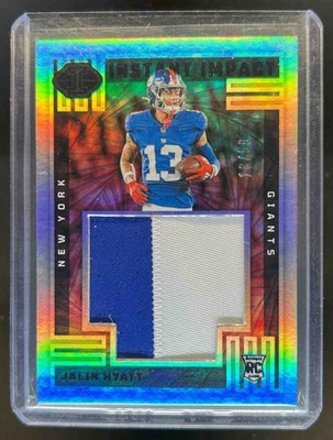 2023 Illusions Jalin Hyatt Instant Impact Patch Black RC #13/50 Giants - Image 1 of 2