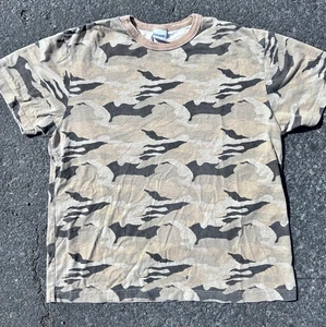 Camiseta De Colección Antigua Azul Marino Tigre del Desierto Camuflada Estampado Militar Camiseta Gráfica Y2K L - Imagen 1 de 6