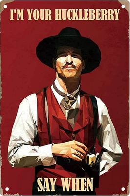 Placa de metal decoração caverna homem cowboy oeste filme doutor feriado placas de lata filme vintage - Imagem 1 de 4