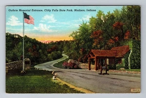 Madison IN-Indiana, Guthrie Memorial Entrance, State Park, Vintage Postcard - Picture 1 of 2
