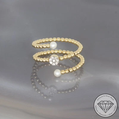Wert 1150 € Brillant Perl Ring 750 18 Karat Gelb Gold xxyy - Bild 1 von 4