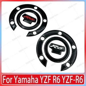 For Yamaha YZF R6 YZF-R6 Carbon Fiber Fuel Gas Cap Cover Sticker Protector New - Picture 1 of 5