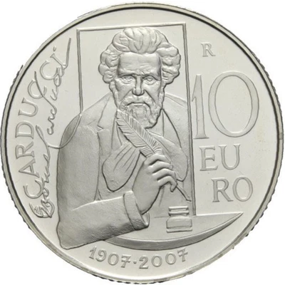 2007 San Marino € 10 EURO Silver PROOF Coin - Giouse Carducci 100 Years - Image 1 of 2