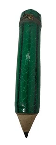 Vintage Green Pencil Case Shaped Like Pencil, Working Zipper, 9.3” 1962 - Picture 1 of 5