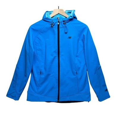 Chaqueta con capucha New Balance para mujer azul Softshell forrada de lana talla M Foto 1 de 4