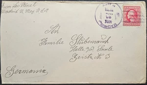 Madrid NM Territory Violet 4-bar To Germany DPO 1906-1966 Santa Fe County - Picture 1 of 2