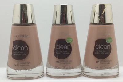 CoverGirl Clean Liquid Foundation For Normal Skin, 135 Medium Light, PACK OF 3 - Image 1 of 2