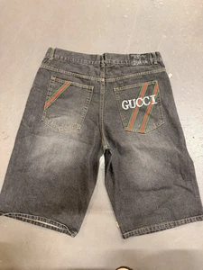 Vintage Y2K Gucci Dark Wash Herren Jeansshorts Größe 54 US GRÖSSE 36/14 - Bild 1 von 12