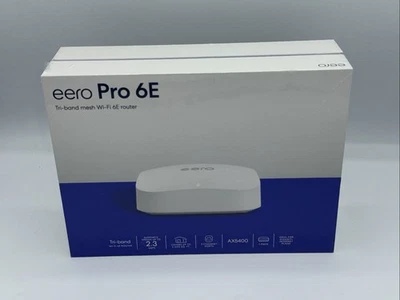 eero Pro 6E AX5400 Tri-Band Gigabit Mesh System S010111 - White - Image 1 of 4