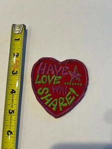 Girl Scouts Heart-Shaped Love Share Patch Embroidered Red Twill - Picture 1 of 2