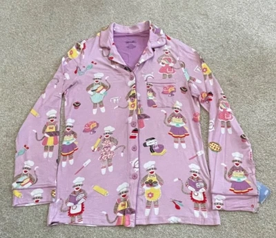 Nick and Nora Sock Monkey Pajamas Set Size S - Image 1 of 4