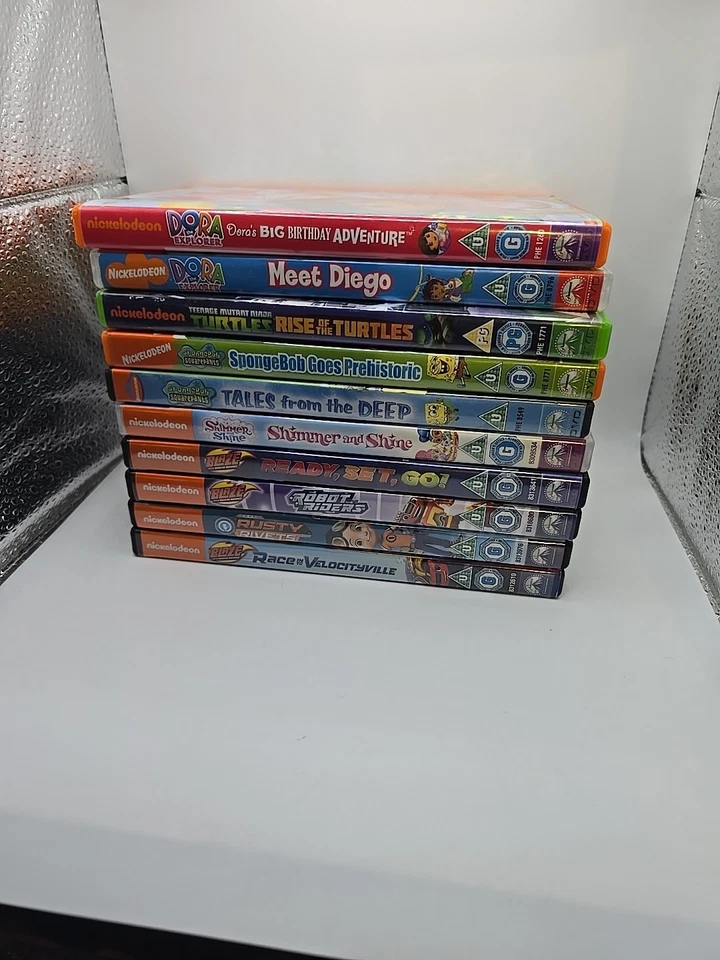 SpongeBob SquarePants Nickelodeon DVD Kid's Bundle 10 DVDs Blaze Tmnt Dora  - Image 1 of 4