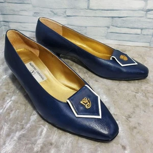 Women 6.0US Valentino Shoes Pumps Navy Leather 6 Limited Edition VHTF Popular Pr - Picture 1 of 14