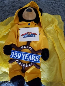 Gortons Fish 150 Years Bear Yellow Raincoat 18" Plush Fisherman Happy Birthday - Picture 1 of 3