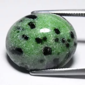 💎 19.45ct Oval Black Green Purplish Red Ruby in Zoisite - Unheated Africa Gem - Picture 1 of 10