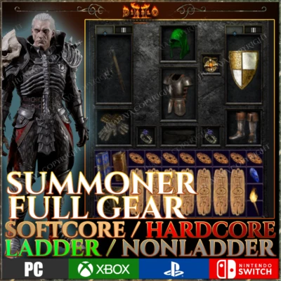 ✅ NECRO SUMMONER FULL SET  ✅ PC PS4 PS5 XBOX SWITCH ✅ D2R DIABLO 2 RESURRECTED - Image 1 of 2