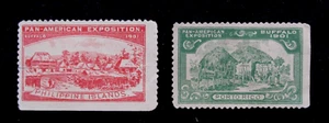 US - PAN AM EXPO - BUFFALO, NY - 1901 - 2 POSTER STAMPS - Picture 1 of 2