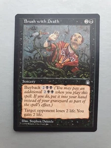 Brush with Death , MTG Stronghold (1998). Common Black Sorcery NM - Picture 1 of 2