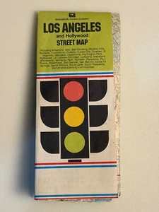 Vintage Folded Street Road Map Los Angeles Hollywood Gousha Maps Street Index - Picture 1 of 5