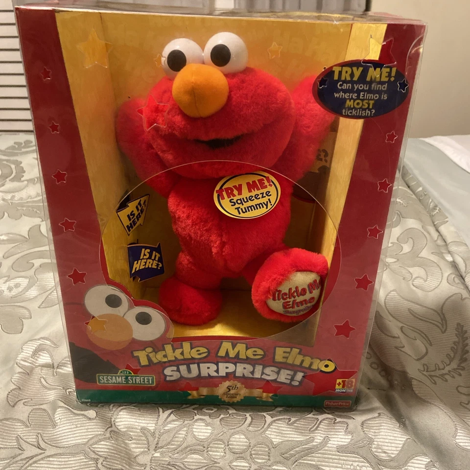 Vtg 2000 Sesame Street Tickle Me Elmo Surprise 5th Anniversary Edition 39442 18
