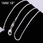Wholesale 925 Silver Filled 1mm Classic Snake Necklace Chain Bulk Price 16 - 24"