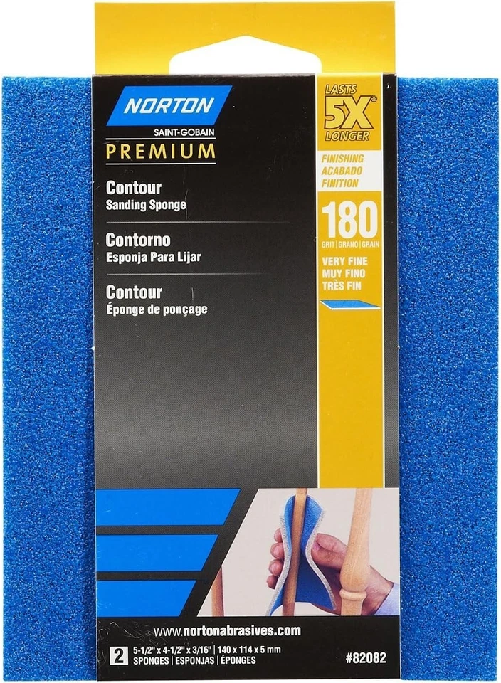 (2) NORTON ProSand Premium ESPONJA DE LIXA 4-1/2" x 5-1/2" GRÃO FINO 07660782082 - Imagem 1 de 1