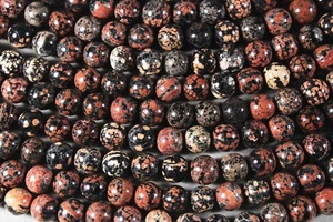 MEXICAN RED SNOWFLAKE JASPER 10MM ROUND BEADS 16" STRAND - Picture 1 of 1