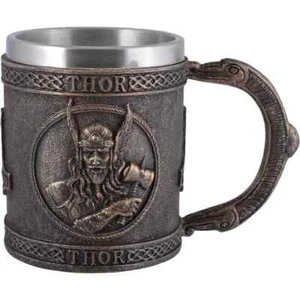 Wikinger Krug "Thor", 450 ml mit Metalleinsatz - Picture 1 of 6