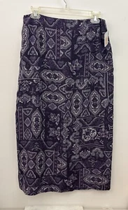 TALBOTS Woman 100% Silk Long Pencil Skirt Multi-Color Geo Sz 12P - Picture 1 of 10