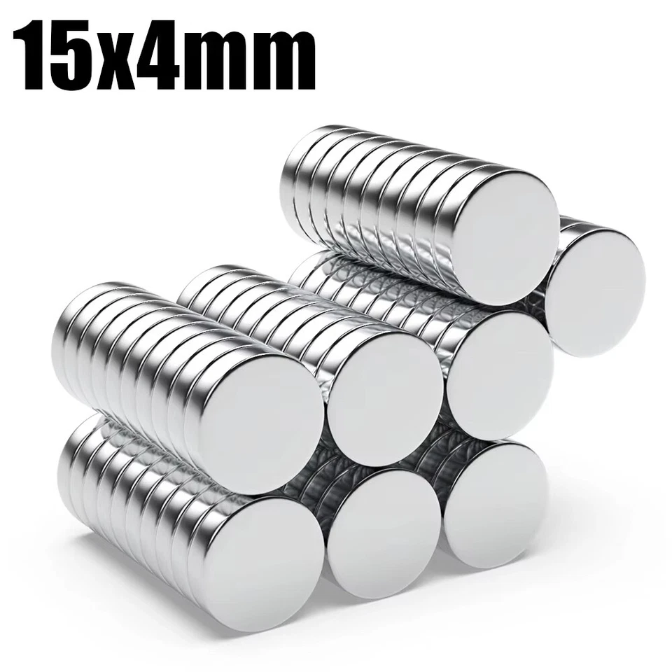 ABONLINE Rare Earth Neodymium Magnets 15mm x 4mm Disc Round Fridge FREE POST