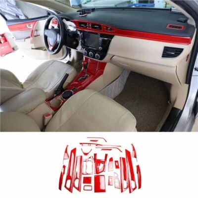 Decoración interior coche para Toyota Corolla 2014-2018 cubierta roja fibra de carbono Foto 1 de 4