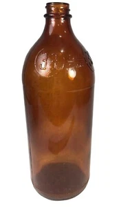 Hood Chemical Co Inc Amber Glass Bottle Brown Quart Screw Top 33 Pittsburgh PA - Picture 1 of 8