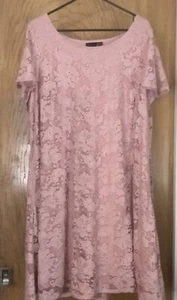 (J) Women’s Lane Bryant Pink Lace Dress Size 18/20 NWT - Picture 1 of 15