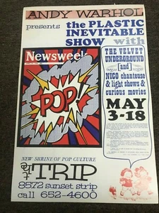 Andy Warhol Plastic Inevitable Show Velvet Underground 1966 Concert Poster - Picture 1 of 1
