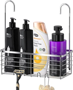 SHANSHUI Shower Hanging Caddy, Bathroom Shower Organizer Basket, Shampoo - Picture 1 of 12