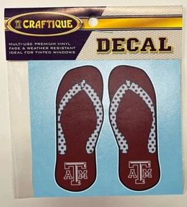 Texas A&M AGGIES FLIP FLOPS Vinyl Decals aTm Window Sticker - Picture 1 of 1