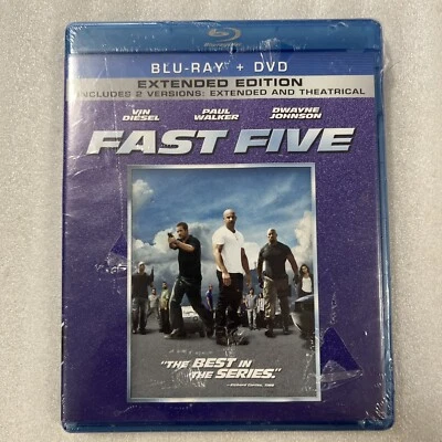 Fast Five (Blu-ray + DVD, 2011 Extended Edition) NEW SEALED w Fray - Image 1 of 2