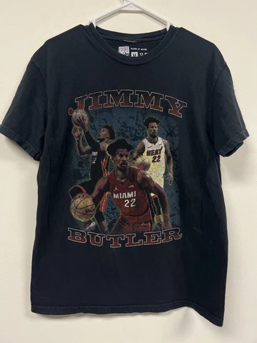 NBA Jimmy Butler Miami Heat T Shirt Mens Size Medium Black Short Sleeve Rap Tee Cover